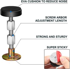 img 3 attached to Krisler Изменяемый инструмент для шасси кровати с антивибрацией - стопоры для прикроватной тумбы, предотвращает разжимание и устраняет тряску кровати - легкая установка, набор из 4шт (30-112мм)