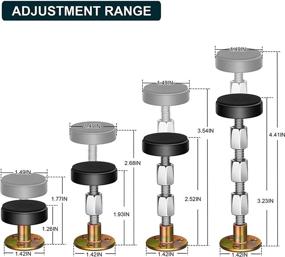 img 2 attached to Krisler Изменяемый инструмент для шасси кровати с антивибрацией - стопоры для прикроватной тумбы, предотвращает разжимание и устраняет тряску кровати - легкая установка, набор из 4шт (30-112мм)