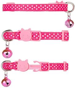 img 1 attached to 🐱 PUPTECK Breakaway Cat Collar Set - 6 Spots Adjustable Collars with Bell, Perfect for Kittens and Puppies