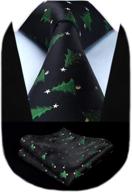 🎄 hisdern christmas necktie & pocket square set - men's accessories in ties, cummerbunds & pocket squares logo