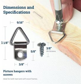 img 3 attached to 🖼️ Frame Triangle Ring Hanger - 100 Pack - Small D-Ring Picture Hanger with Screws - Picture Hang Solutions: Securely Hang and Display Your Pictures with Ease!