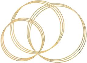 img 4 attached to 🌈 Outuxed 9pcs Gold Dream Catcher Metal Rings Supplies, Metal Hoops for Macrame Crafts, 3 Assorted Sizes (8inch, 10inch, 12inch)