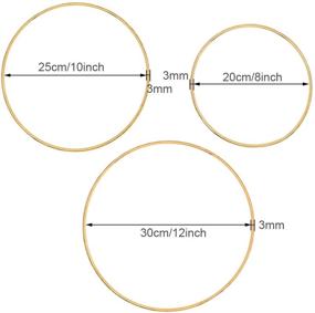 img 3 attached to 🌈 Outuxed 9pcs Gold Dream Catcher Metal Rings Supplies, Metal Hoops for Macrame Crafts, 3 Assorted Sizes (8inch, 10inch, 12inch)