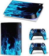 blue flame vinyl skin sticker decal cover for ps5 digital version, console and controllers - playstation 5 логотип