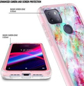 img 2 attached to 📱 T-Mobile REVVL 5G NZND Case: Full-Body Protective Rugged Bumper Cover with Built-in Screen Protector - Marble Fantasy Design