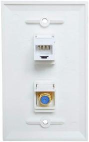 img 2 attached to 🔌 ESYLink AL304 Ethernet Coax Wall Plate - Enhance Connectivity with 1 Ethernet Port and 1 TV Coax Cable/F-Type Connector - White