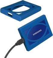 alltravel external solid state drive bumper sleeve for samsung t7/t7 touch portable ssd - shockproof & anti-drop sleeve for 1tb/2tb/500gb ssd - blue logo