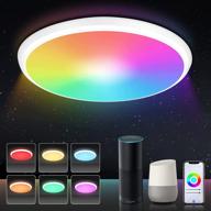 🔆 yunlights 12-inch 24w rgb smart ceiling light flush mount with alexa & google home compatibility, wifi app control and waterproof design - ideal for bedroom, bathroom, living room логотип