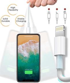 img 1 attached to 🔌 Reliable 4 Pack Apple MFi Certified 6ft Charging Cables - Fast iPhone Chargers for iPhone 12/11/11Pro/XS/XR/8/7, iPad - Lightning Cable 6 Foot - Trustworthy Apple Charging Cord (White)