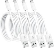 🔌 reliable 4 pack apple mfi certified 6ft charging cables - fast iphone chargers for iphone 12/11/11pro/xs/xr/8/7, ipad - lightning cable 6 foot - trustworthy apple charging cord (white) logo