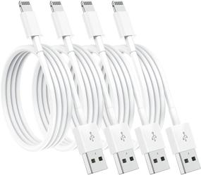 img 4 attached to 🔌 Reliable 4 Pack Apple MFi Certified 6ft Charging Cables - Fast iPhone Chargers for iPhone 12/11/11Pro/XS/XR/8/7, iPad - Lightning Cable 6 Foot - Trustworthy Apple Charging Cord (White)