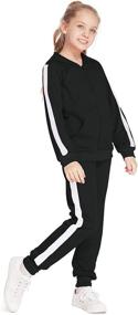 img 3 attached to 🏻 Boyoo Girls 2-Piece Tracksuit Set - Zip-up Hooded Sweatshirt and Jogger Sweatpants for 5-13 Year-Olds