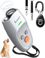 🐶 kozart ultrasonic dog barking control device - anti barking deterrent with 3 frequencies, 16.4 ft range, rechargeable, led light, dog whistle, and clicker - silver logo