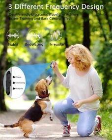 img 3 attached to 🐶 Kozart Ultrasonic Dog Barking Control Device - Anti Barking Deterrent with 3 Frequencies, 16.4 Ft Range, Rechargeable, LED Light, Dog Whistle, and Clicker - Silver