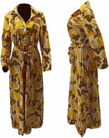 img 1 attached to 👗 Women's Plus Size African Floral Print Maxi Dress with Pockets and Belt - Short Sleeve V Neck A-Line Skirt