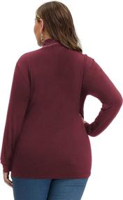 img 1 attached to 👚 Flattering Women's Plus Size Mock Neck Lightweight Pullover - Slim Fit Long Sleeve Shirt Tops