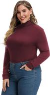 👚 flattering women's plus size mock neck lightweight pullover - slim fit long sleeve shirt tops logo