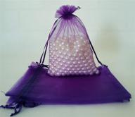 🎁 euplee 50 pack small purple organza gift bags: ideal for kids birthday, thank you gifts, baby shower, and more! logo