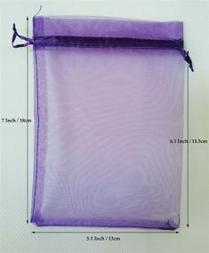 img 1 attached to 🎁 Euplee 50 Pack Small Purple Organza Gift Bags: Ideal for Kids Birthday, Thank You Gifts, Baby Shower, and More!