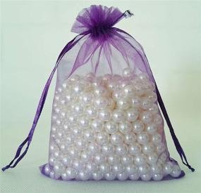 img 3 attached to 🎁 Euplee 50 Pack Small Purple Organza Gift Bags: Ideal for Kids Birthday, Thank You Gifts, Baby Shower, and More!