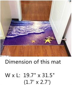 img 2 attached to 🚪 ZaH Non-Slip Doormat Carpet Printing Rug for Living Room, Bedroom, Kitchen, Bathroom - Thin Area Rug (Size: 2x3 - 19.7"x31.5", Wave)