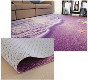 img 3 attached to 🚪 ZaH Non-Slip Doormat Carpet Printing Rug for Living Room, Bedroom, Kitchen, Bathroom - Thin Area Rug (Size: 2x3 - 19.7"x31.5", Wave)