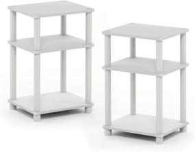 img 4 attached to 🛋️ Furinno Turn-N-Tube End Table Set of 2: Original White/White - Stylish and Practical Furniture