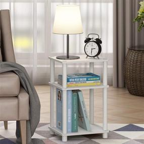 img 1 attached to 🛋️ Furinno Turn-N-Tube End Table Set of 2: Original White/White - Stylish and Practical Furniture