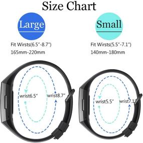img 2 attached to 📱 KingAcc 3 упаковки Совместимы с ремешками Fitbit Charge 3 и Charge 4: Регулируемые силиконовые браслеты для женщин и мужчин, от маленького до большого размера
