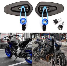 img 3 attached to 🔵 Premium Universal Black Motorcycle Billet Aluminum Bar End Rearview Mirrors (Blue, 7/8 inch)