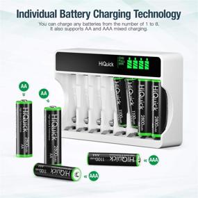 img 1 attached to ⚡ High-Speed AA AAA Batteries Charger with Batteries - Rapid Charging LCD Charger 8 Bay with Durable AAA Rechargeable Batteries (4Pcs) & AA Rechargeable Batteries (4Pcs)