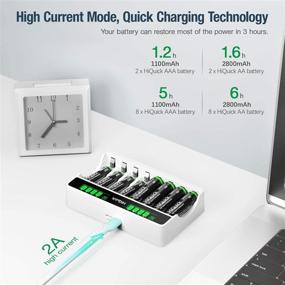 img 3 attached to ⚡ High-Speed AA AAA Batteries Charger with Batteries - Rapid Charging LCD Charger 8 Bay with Durable AAA Rechargeable Batteries (4Pcs) & AA Rechargeable Batteries (4Pcs)
