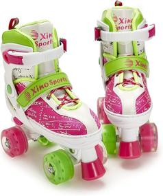 img 3 attached to 🛼 Xino Sports Adjustable Roller Skates for Kids - PU Wheels, Stylish & Safe, Durable Skates for Boys and Girls!