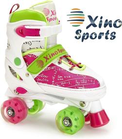 img 4 attached to 🛼 Xino Sports Adjustable Roller Skates for Kids - PU Wheels, Stylish & Safe, Durable Skates for Boys and Girls!