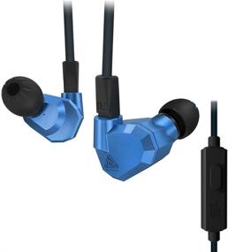 img 1 attached to 🎧 ERJIGO KZ ZS5 Quad Driver Headphones - High Fidelity Extra Bass Earbuds with Microphone and Remote, Detachable Cable, Blue