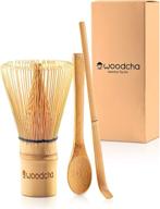 🍵 woodcha set: premium handmade bamboo whisk & scoop - effortlessly transform organic green powder into ceremonial matcha tea with the traditional spoon logo