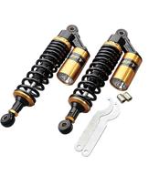 🏍️ universal 320mm pair motorcycle air rear shock absorber for honda kawasaki suzuki yamaha go kart scooters sport street bike - black gold, by mallofusa logo