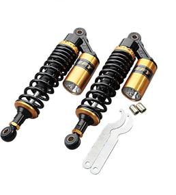 img 4 attached to 🏍️ Universal 320mm Pair Motorcycle Air Rear Shock Absorber for Honda Kawasaki Suzuki Yamaha Go Kart Scooters Sport Street Bike - Black Gold, by Mallofusa