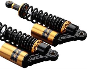 img 1 attached to 🏍️ Universal 320mm Pair Motorcycle Air Rear Shock Absorber for Honda Kawasaki Suzuki Yamaha Go Kart Scooters Sport Street Bike - Black Gold, by Mallofusa