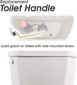 img 1 attached to 🚽 Enhance Your Toilet's Functionality with the Qualihome Universal Side Mount Toilet Handle Tank Flush Lever Replacement Handle in White Finish
