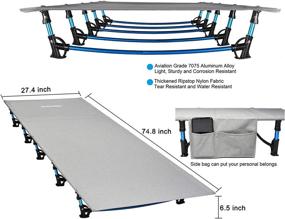 img 3 attached to 🏕️ Ultralight Compact Folding Tent Camping Cot Bed by MARCHWAY - Ideal for Outdoor Travel, Base Camp, Hiking, Mountaineering, and Lightweight Backpacking