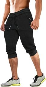 img 4 attached to 🏃 MAGCOMSEN Men's Slim Fit Capri Joggers with Zipper Pockets - Ideal for Training, Running, and Workout
