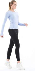 img 3 attached to MathCat Women's Long Sleeve Seamless Workout Shirts: Breathable Yoga Tops for Sports, Running, and Slim Fit