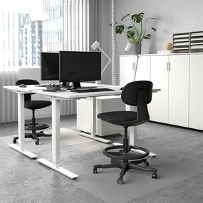 img 1 attached to 🪑 ALFA Furnishing Drafting Chair: Ergonomic Tall Office Stool with Adjustable Height Back Support and Foot Ring - Perfect for Computer, Studio, Workshop, Classroom, Lab, Counter - Black