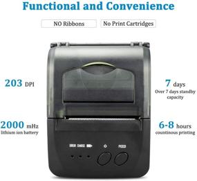 img 3 attached to 🖨️ NETUM 58mm Mini Thermal POS Printer - Bluetooth Receipt Printer Portable Personal Bill Printer 2 inches for Restaurant Sales Retail Compatible with Android