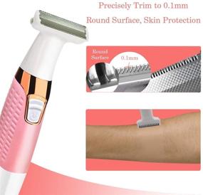 img 1 attached to Women's Electric Shaver and Facial Hair Remover: Painless Wet & Dry Hair Removal for Face, Armpit, Arms, Legs, and Bikini Area - Rechargeable with Combs (Pink)