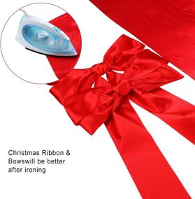 img 3 attached to 🎄 Eye-Catching Red Christmas Fence Decoration: Festive Ribbon & Bows for Craft, Holiday, Xmas Outdoor & Indoor Décor by WILLBOND