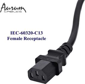 img 2 attached to 💻 Aurum Cables UL Approved 6ft Universal Computer Monitor Power Cord, C13 Power Cable for Monitor, PC, Desktop, Printer, Scanner, 18 AWG NEMA 5-15P to IEC13 (6ft - Pack of 5)
