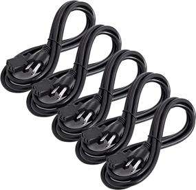 img 4 attached to 💻 Aurum Cables UL Approved 6ft Universal Computer Monitor Power Cord, C13 Power Cable for Monitor, PC, Desktop, Printer, Scanner, 18 AWG NEMA 5-15P to IEC13 (6ft - Pack of 5)