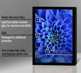 img 3 attached to Black A4 Picture Frame - Americanflat - Composite Wood with Shatterproof Glass 🖼️ - Horizontal and Vertical Formats - Wall and Tabletop Display - 21 x 29.7 cm